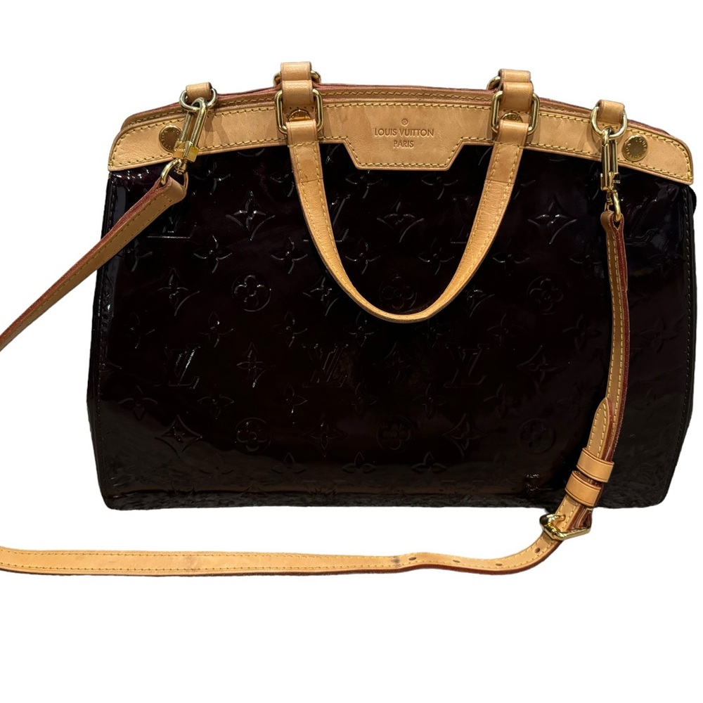 LOUIS VUITTON Amarante Wine Red Vernis Brea 2way Satchel Shoulder Bag